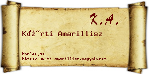 Kürti Amarillisz névjegykártya